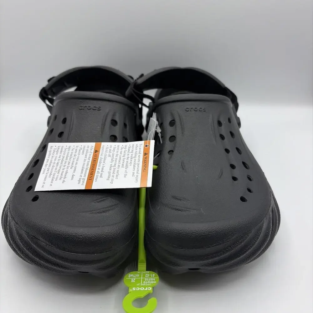 Crocs Echo Clogs Mules 207937 Men’s Size 8 Black Slip On Comfort Sandals NWT